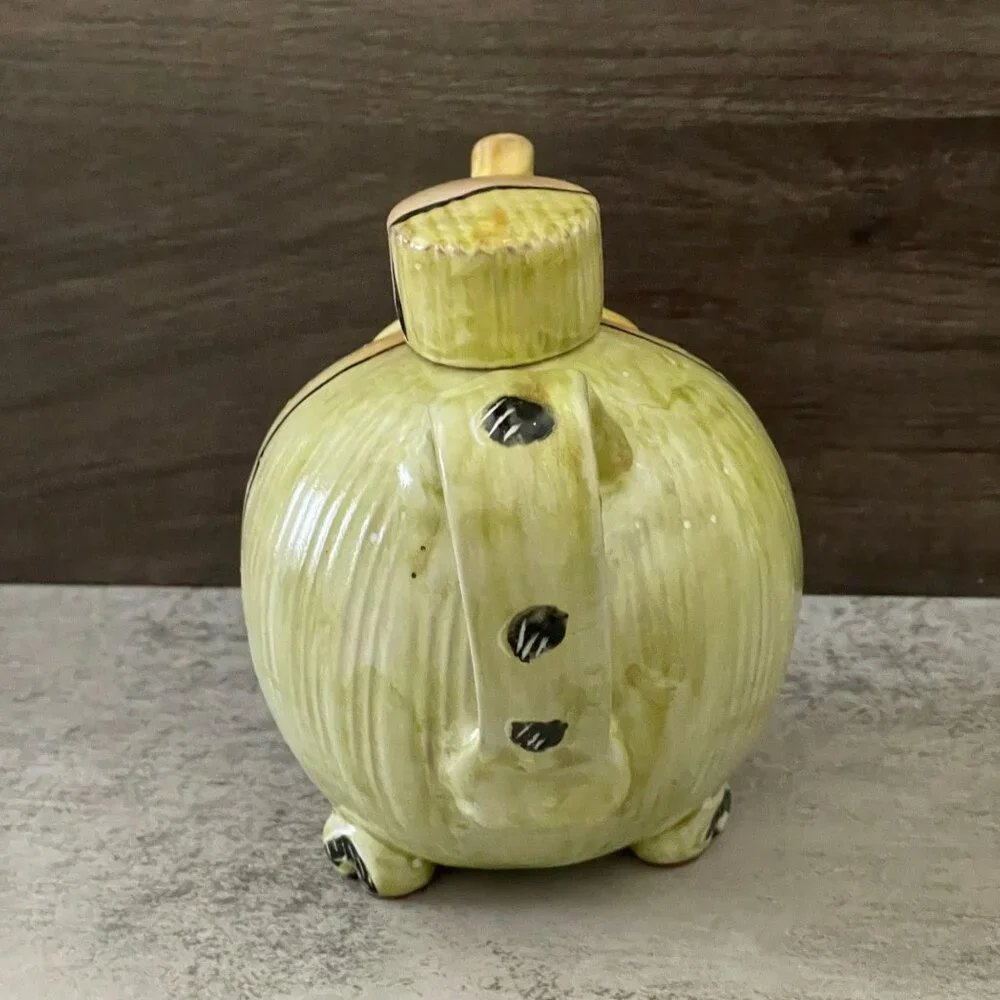 Posey Bacopoulos Studio Art Pottery Whimsical Hand Painted Teapot Creamer Set